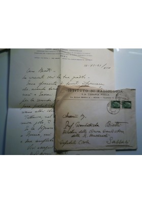 Busta Viaggiata "ISTITUTO DI RADIOLOGIA E DI TERAPIA FISICA - ROMA" 1941