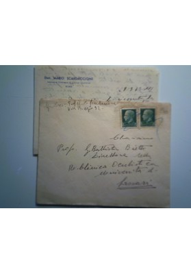 Busta Viaggiata "Dott. MARIO SCARDACCIONE Ass. Ordinario R. Clinica Oculistica" 1943