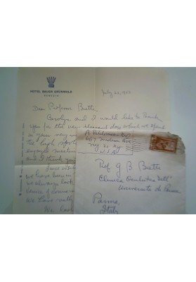 Busta Viaggiata "HOTEL BAUER GRUNWALD VENEZIA" 1953