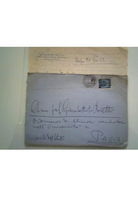 Busta Viaggiata "Prof. GIUSEPPE MOTTA Ord. Clinica Ostetrica e Ginecologica Unv. Messina" 1947