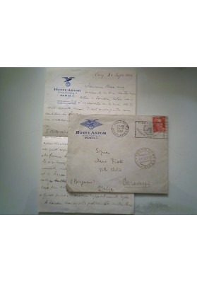 Busta Viaggiata "HOTEL ASTOR PARIS" 1950