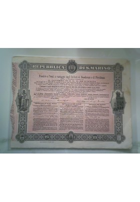 Repubblica di S. Marino PRESTITO A PREMI 1908