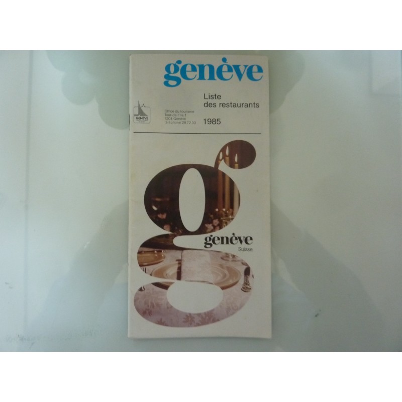 GENEVE Liste de restaurants 1985