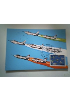 CARTOLINA  50° AERONAUTICA MILITARE ITALIANA "Pattuglia Acrobatica FRECCE TRICOLORI"  1973