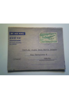 Aerogramma INDIA per l'Italia 1962