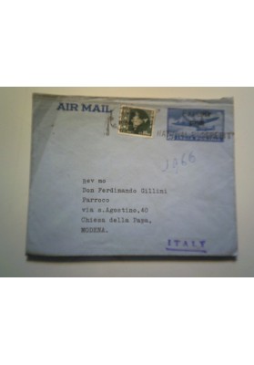 Busta Viaggiata INDIA per l'Italia 1962