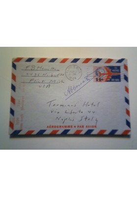 Aerogramma U.S.A  per Napoli "Terminus Hotel" 1964