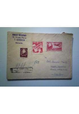 Busta ROMANIA Posta Aerea per l'Italia 1947