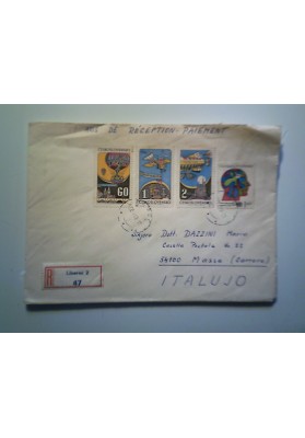 Busta CECOSLOVACCHIA  Raccomandata per l'Italia  1968