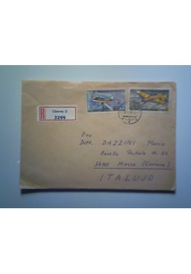 Busta CECOSLOVACCHIA  Raccomandata per l'Italia  1968