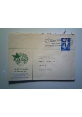Busta SVIZZERA per l'Italia "ESPERANTO LA LINGUA PER TUTTI"  1956