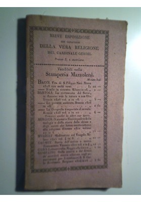 BREVE ESPOSIZIONE DEI CARATTERI DELLA VERA RELIGIONE DEL CARDINAL GERDIL BARNABITA
