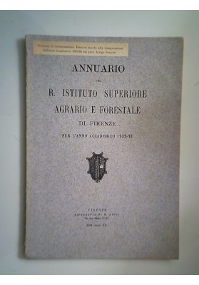 R. Istituto Superiore Agrario e Forestale, Firenze PROBLEMI DI COLONIZZAZZIONE
