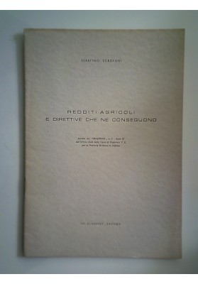 REDDITI AGRICOLI E DIRETTIVE CHE NE CONSEGUONO