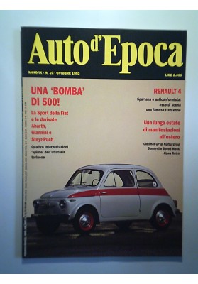 AUTO D'EPOCA Anno IX N.10 - OTTOBRE 1992 UNA BOMBA DI 500!