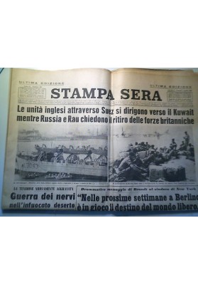 STAMPA SERA ULTIMA EDIZIONE Anno 93 N. 160 Giovedì 6 - Venerdì 7 Luglio 1961 CRISI CANALE DI SUEZ