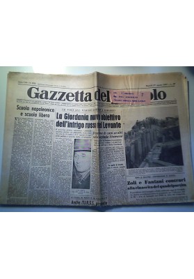 NUOVA GAZZETTA DEL POPOLO Anno 110 N. 203 Martedì 27 Agosto 1957 LA GIORDANIA NUOVO OBIETTIVO DELL'INTRIGO RUSSO DEL LEVANTE