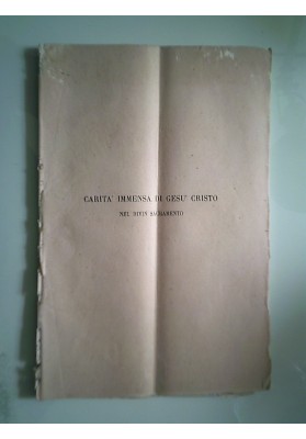 CARITA' IMMENSA DI GESU' CRISTO NEL DIVIN SACRAMENTO