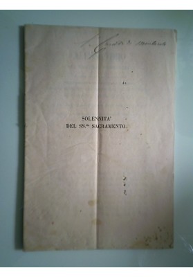 SOLENNITA' DEL SS. SACRAMENTO