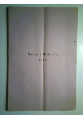 GIUBILEO E QUARESIMALE 1875