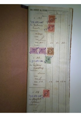 Libro Contabile Con Marche Ditta ANTONIOTTI ING. RICCARDOM VERCELLI 1946 - 1947