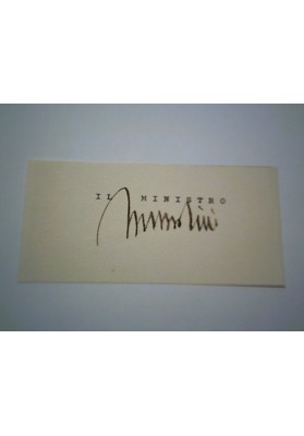 Biglietto Autografo Benito Mussolini