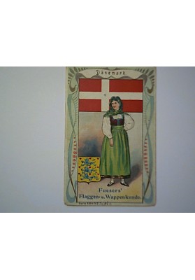 Figurina Pubblicitaria "KAFFEE GROSS ROSTEREI FERD. FUSERS - FUSER'S FLAGGEN UND WAPPENKUNDE  DANEMARK"