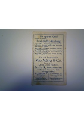 Figurina Pubblicitaria "MAX MULLER & CO. KAFFEE GROSS ROSTEREI - SIBERIEN"
