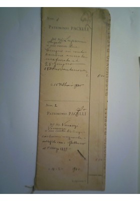 MANOSCRITTO "PATRIMONIO NOBILE FAMIGLIA PACELLI" ROMA 1900