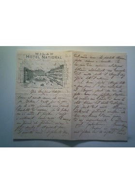Lettera "MILAN HOTEL NATIONAL PLACE DE LA SCALA" Milano Inizi 1900