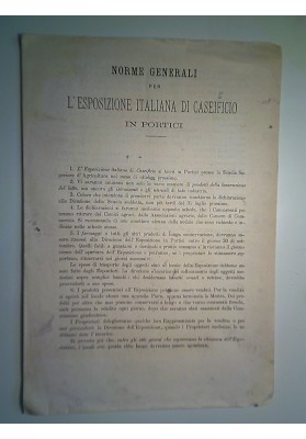 ESPOSIZIONE GENERALE DI CASEIFICIO - PORTICI 1877