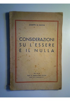 CONSIDERAZIONI SULL'ESSERE E IL NULLA