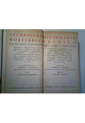 DIZIONARIO TECNICO TEDESCO - ITALIANO, ITALIANO - TEDESCO