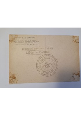 Rara Cartolina Fotografica di Luigi Bellotti nel suo Studio (Domus Nostra) - Autografa per lo Scrittore Enzo Baldasserini 1938