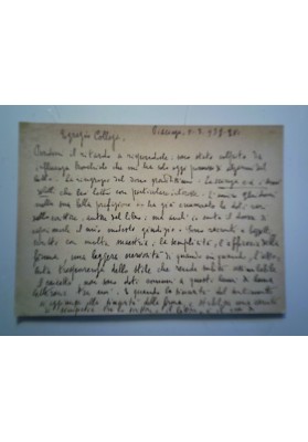 Cartolina Autografa Firmata di Umberto Rebecchi a Pietro Baldassarini 1939