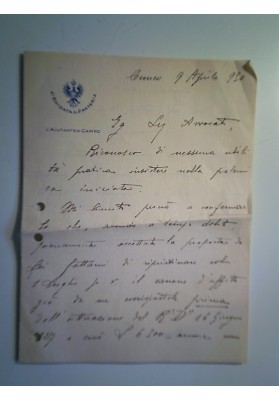 Lettera su Carta Intestata del Comando 4ª Brigata di Fanteria - Cuneo, 9 Aprile 1930