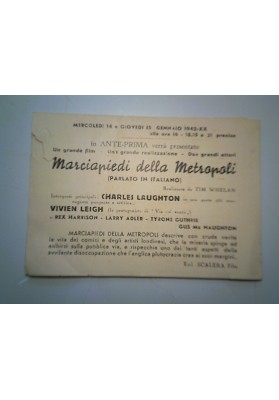 Pieghevole Pubblicitario PROGRAMMA DEL NUOVO CINEMA ALLA QUIRINETTA - ROMA 1942