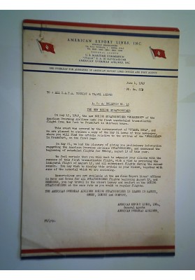 Lettera "AMERICAN EXPORT LINES, INC. GENOA June 4, 1949"