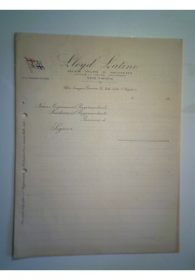 Lettera "LLYOD LATINO Società Italiana di Navigazione, Genova 11/04/1946"