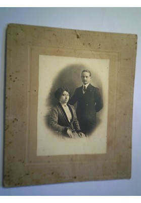 Fotografia "RITRATTO DI COPPIA  - CESARE GALASSI Via dello Statuto 37 ROMA" 1911
