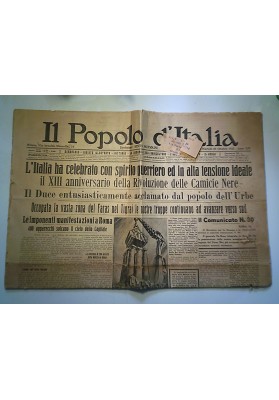 IL POPOLO D'ITALIA N. 262 29 Ottobre 1932  L'ITALIA HA CELEBRATO IL XIII ANNIVERSARIO DELLA RIVOLUZIONE DELLE CAMICIE NERE
