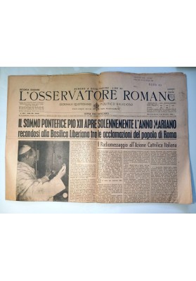 L'OSSERVATORE ROMANO 9 - 10 Dicembre 1953 IL SOMMO PONTEFICE PIO XII APRE SOLENNEMENTE L'ANNO MARIANO