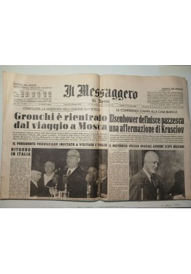 IL MESSAGGERO di Roma Venerdì  12 Febbraio 1960 VIAGGIO MOSCA GRONCHI