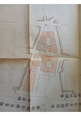 Planimetria Originale d'Archivio "Sistemazione di Via Giulia all'altezza di S. Filippo, Roma" Circa 1963