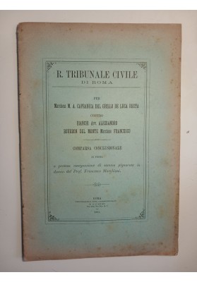 R. TRIBUNALE CIVILE DI ROMA Marchesa M.A. CAPRANICA DEL GRILLO DE LUCA RESTA CONTRO Marchese BOURBON DEL MONTE