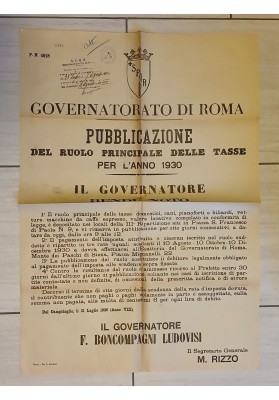 Manifesto Originale Roma 1930 Tasse Macchine Caffè Pianoforti Biliardi Cani