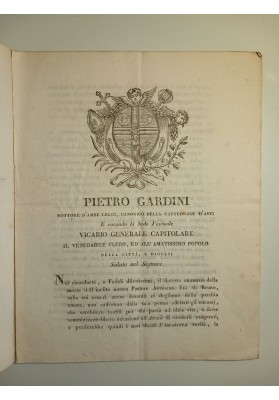Lettera Pastorale di Pietro Gardini, Vescovo di Asti 1829