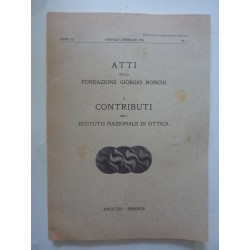 ATTI DELLA FONDAZIONE GIORGIO RONCHI E CONTRIBUTI DELL'ISTITUTO NAZIONALE DI OTTICA  Anno IX Gennaio Febbraio 1954 n.° 1