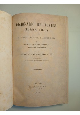 DIZIONARIO DEI COMUNI DEL REGNO D'ITALIA