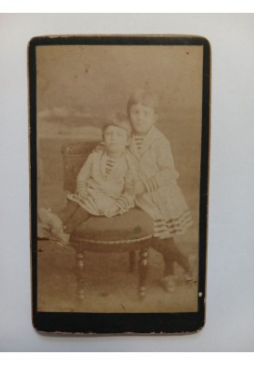 IRITRATTO INFANTILE DI DUE BAMBINI IN ABITI ALLA MARINARA Verona 1895